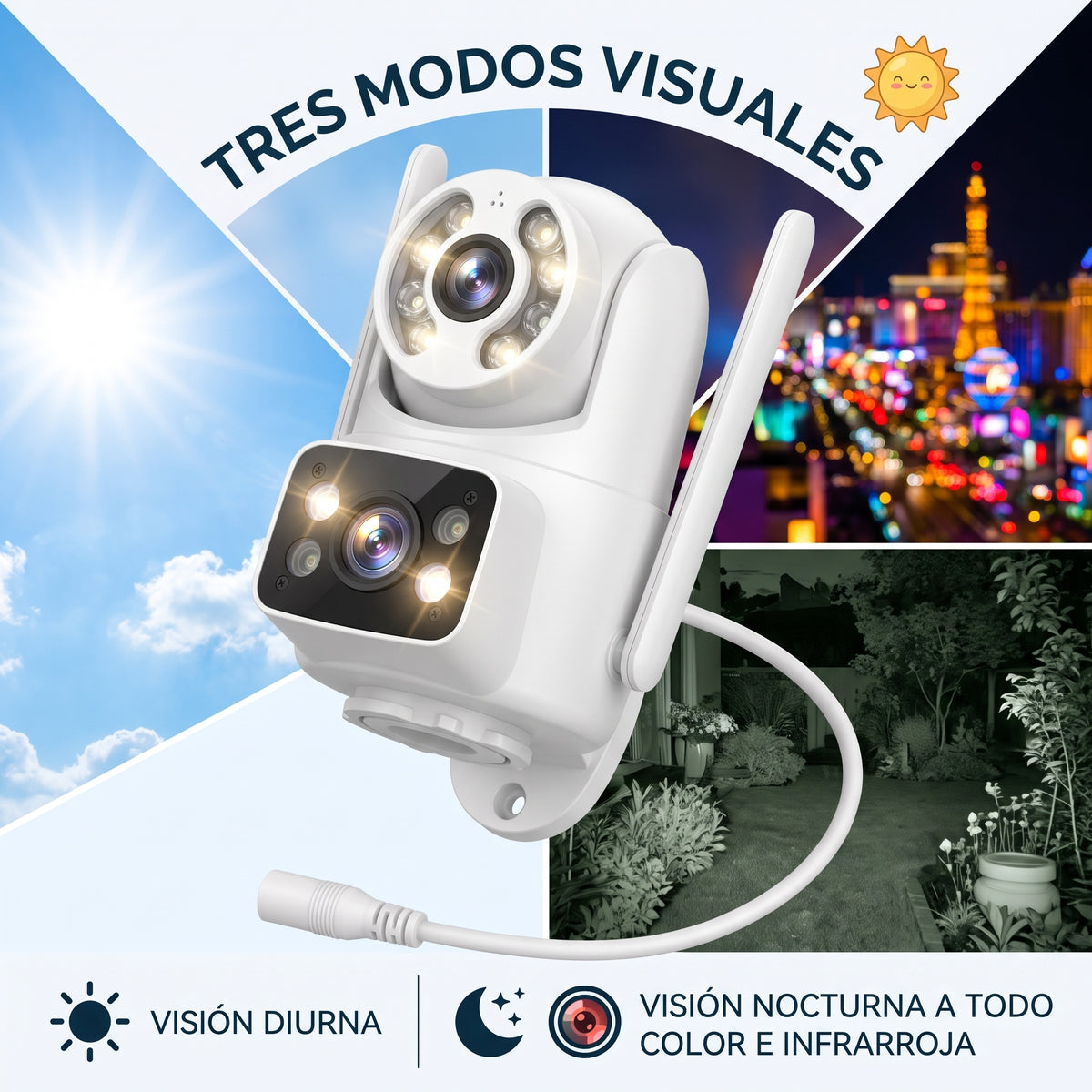 Cámara Inteligente HD Moreka JK009 1080P Visión Nocturna IP66 y Control PTZ