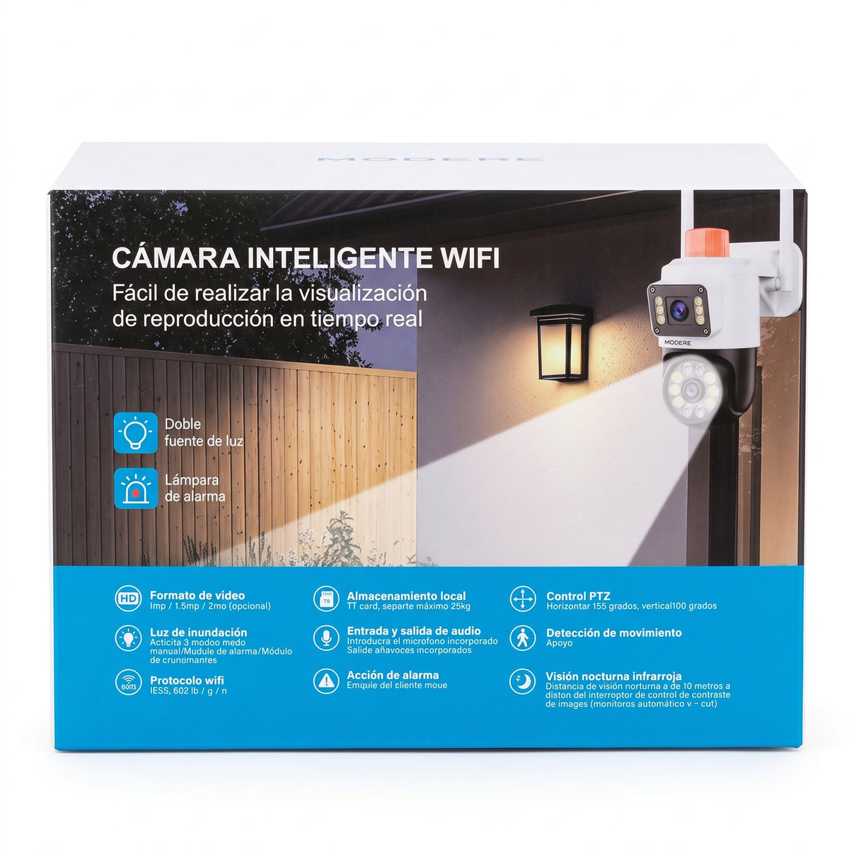 Cámara Inteligente WiFi Moreka JK010 1080P HD Visión Nocturna IP66 y Control PTZ