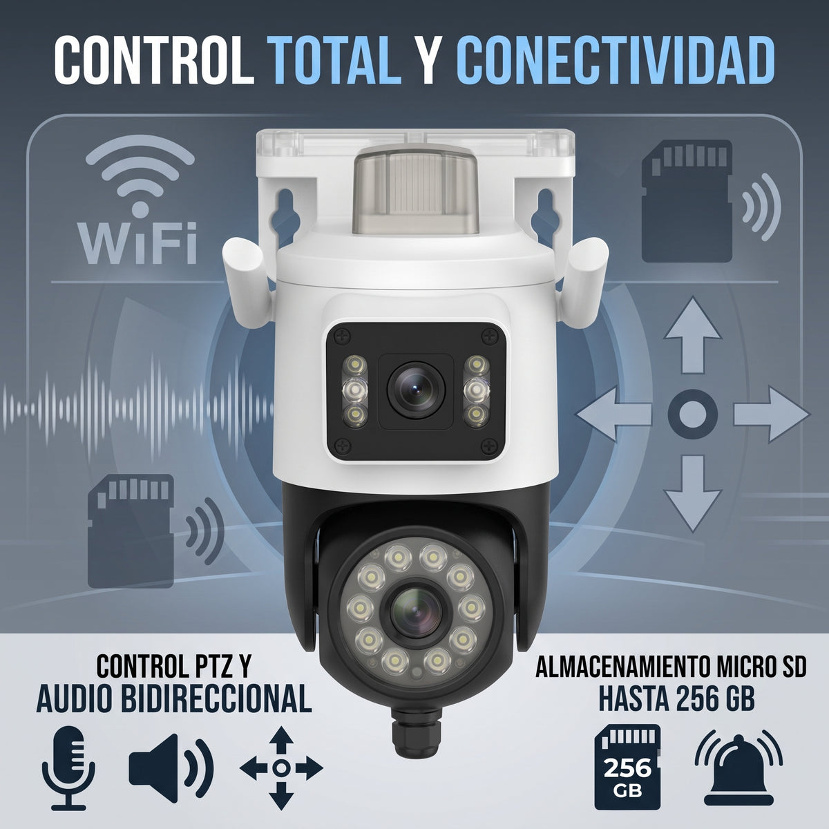 Cámara Inteligente WiFi Moreka JK010 1080P HD Visión Nocturna IP66 y Control PTZ