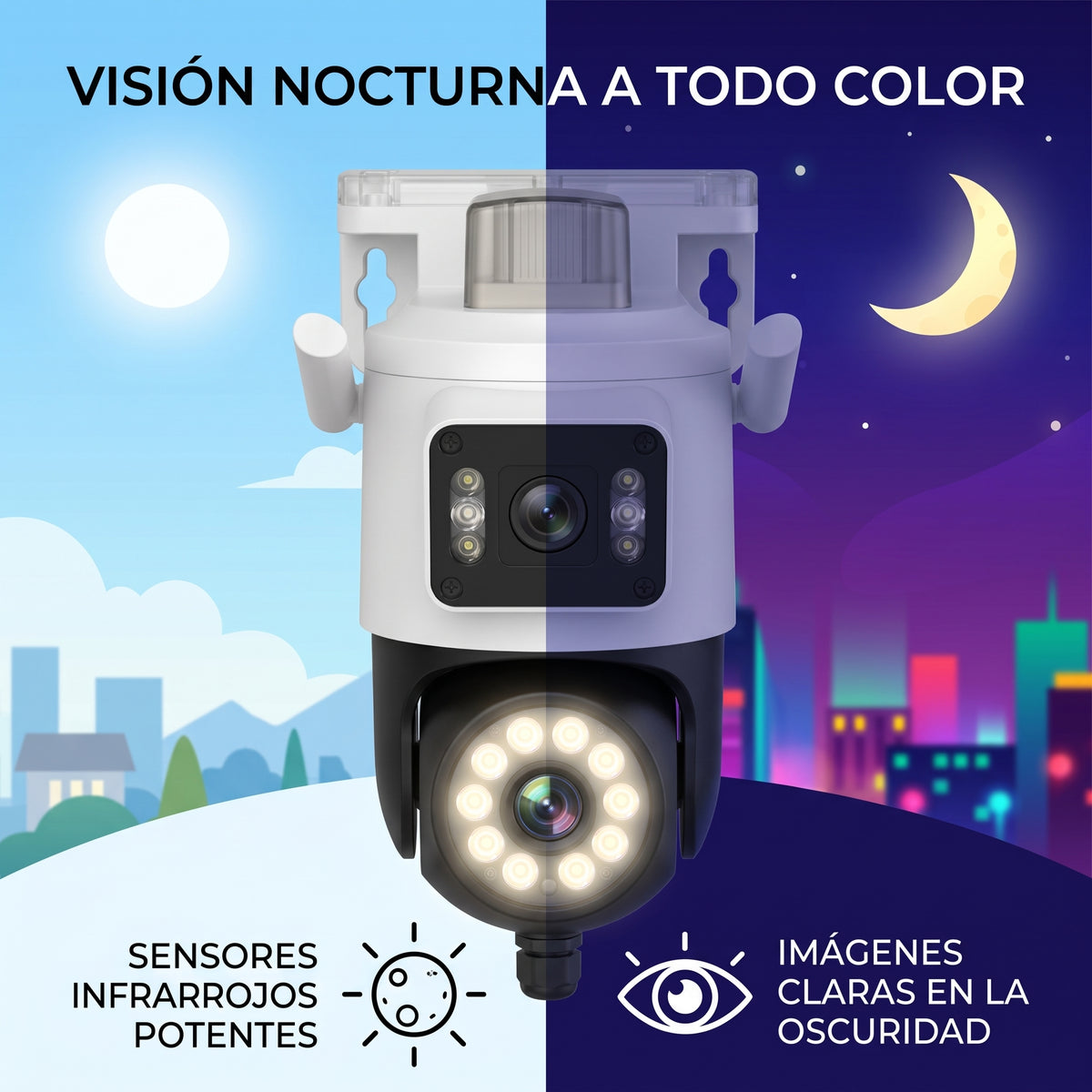 Cámara Inteligente WiFi Moreka JK010 1080P HD Visión Nocturna IP66 y Control PTZ