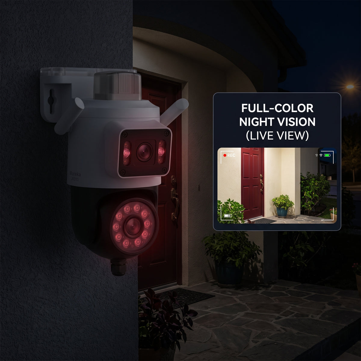 Cámara Inteligente WiFi Moreka JK010 1080P HD Visión Nocturna IP66 y Control PTZ