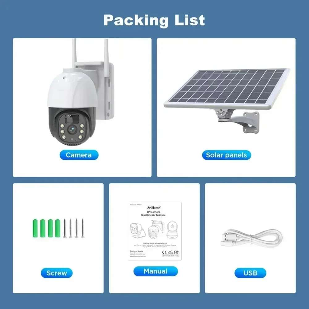 Cámara de Seguridad inalámbrica WiFi con Panel Solar Integrado Contra Agua IP66 JK-8181