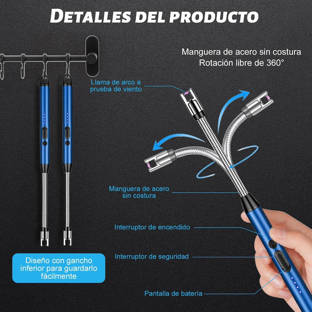 2pcs Usb Encendedor Eléctrico Portátil Recargable De Cocina JL817-2
