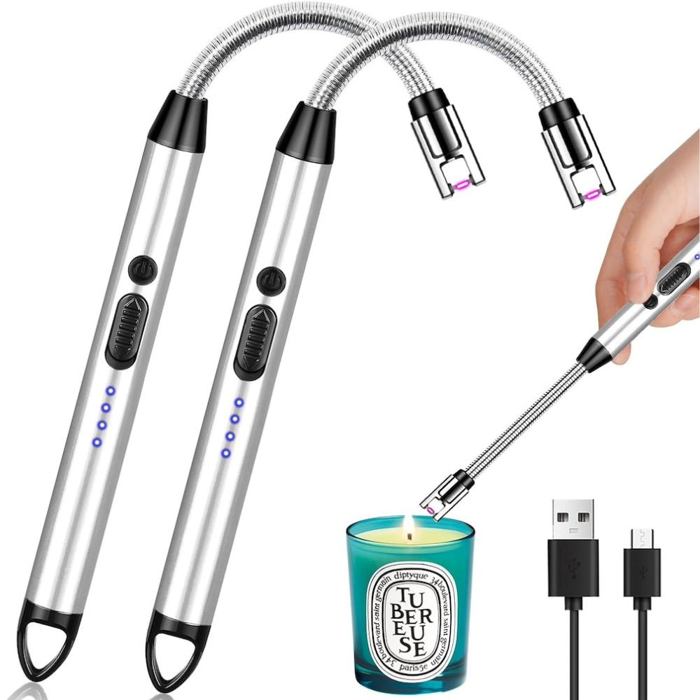 2pcs Usb Encendedor Eléctrico Portátil Recargable De Cocina JL817-2
