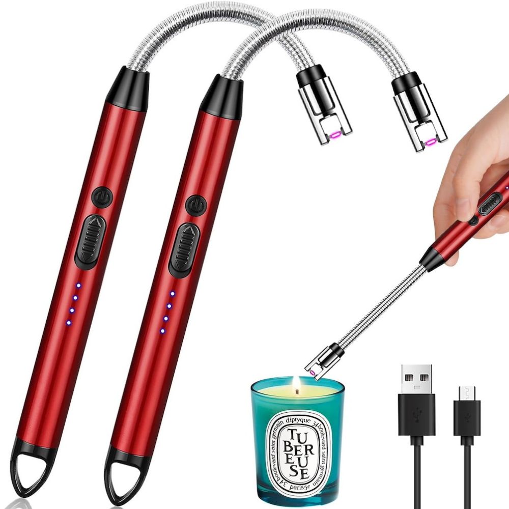 2pcs Usb Encendedor Eléctrico Portátil Recargable De Cocina JL817-2