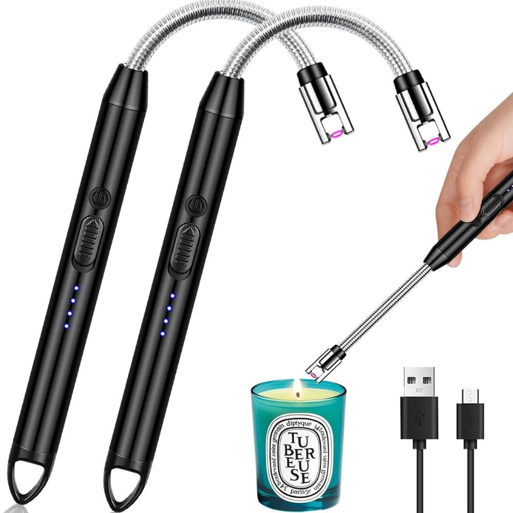 2pcs Usb Encendedor Eléctrico Portátil Recargable De Cocina JL817-2