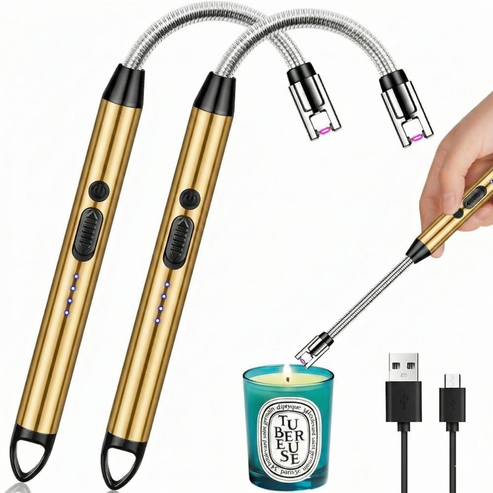 2pcs Usb Encendedor Eléctrico Portátil Recargable De Cocina JL817-2