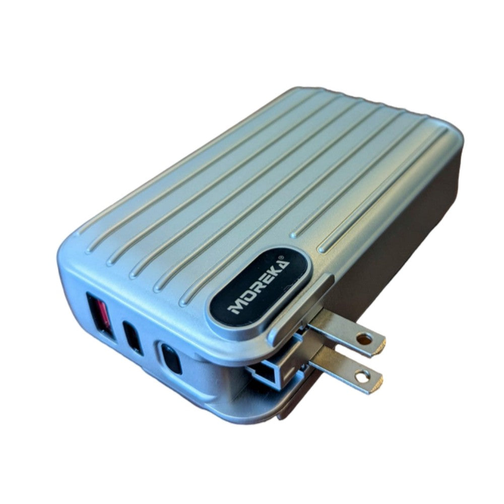 Power Bank Moreka K091 20000 mAh 22.5W cable tipo C y tipo IP clavija plegable