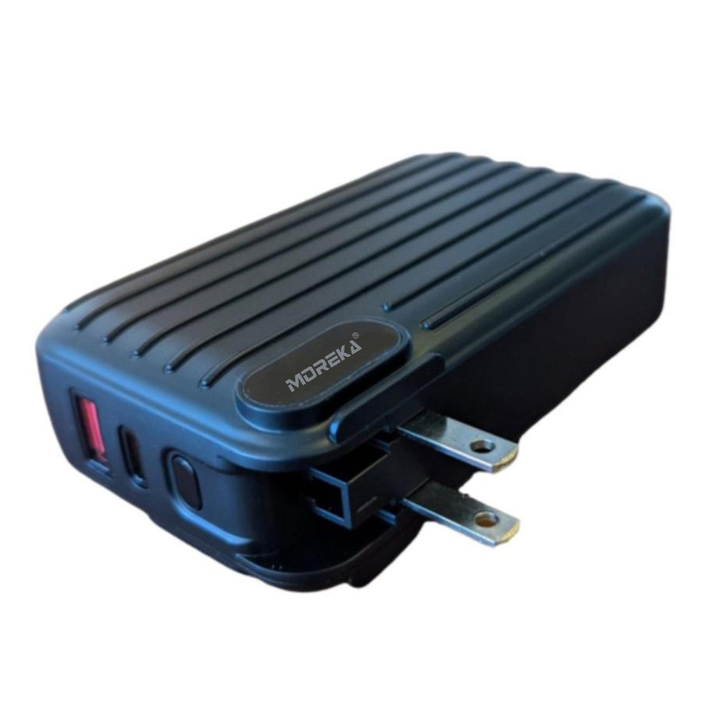 Power Bank Moreka K091 20000 mAh 22.5W cable tipo C y tipo IP clavija plegable