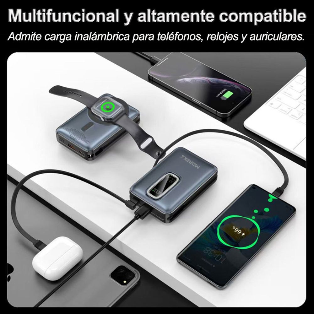 Power Bank MagSafe Moreka K096 12000mAh 22.5W Cable C incluido