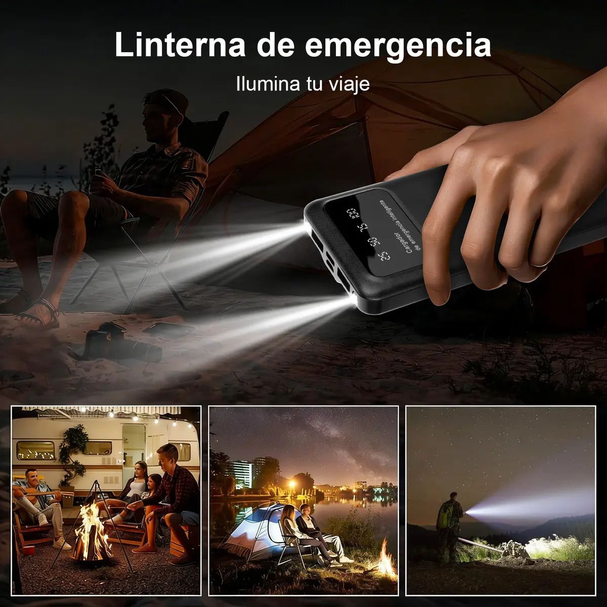 Power Bank Moreka K101 10000mAh 37Wh Puertos de Salida 2 USB + Entrada y Salida Tipo C Pantalla LED Linterna Carga Rápida