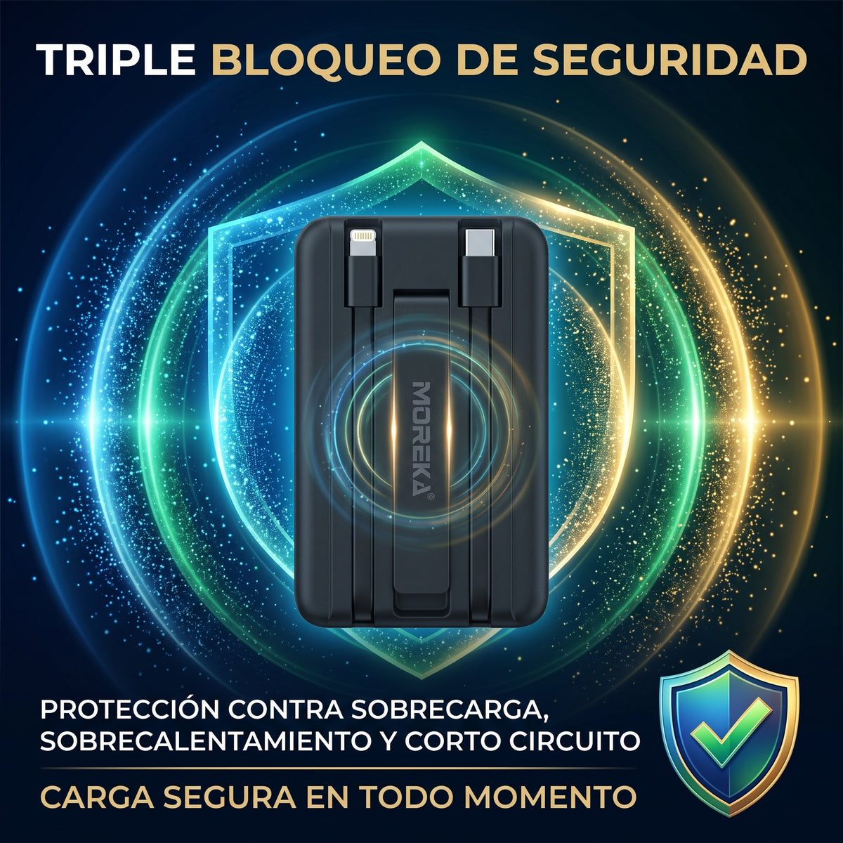 Batería Portátil Moreka K112B 10000mAh Carga Magnética Inalámbrica 15W PD 22.5W