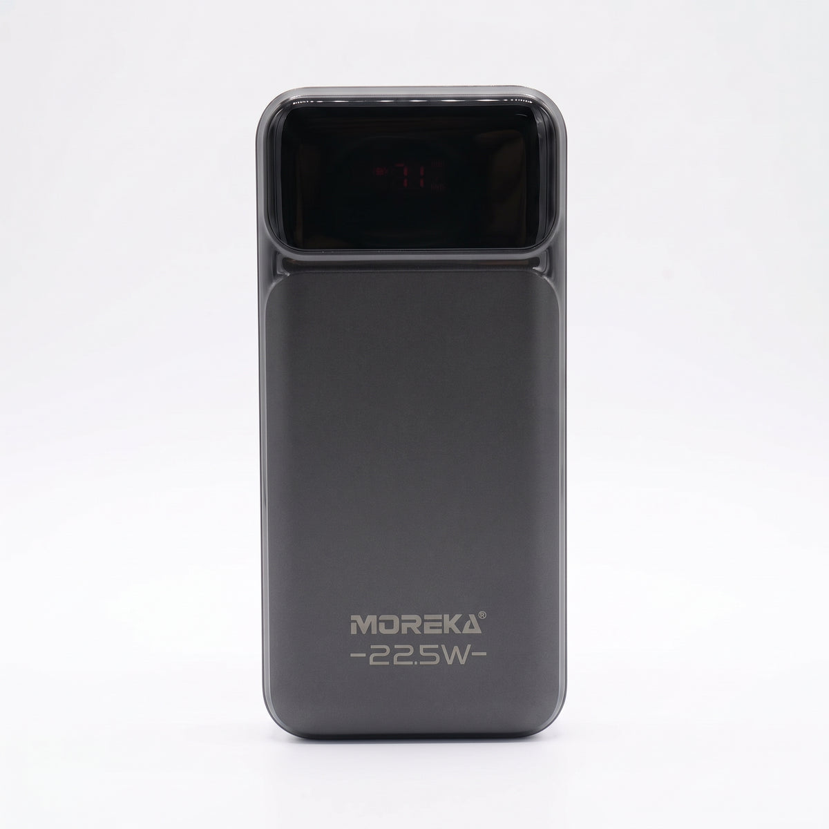 Batería Externa Moreka K118 20000mAh con 22.5W, Cables Integrados Tipo-C y Lightning y Pantalla Digital