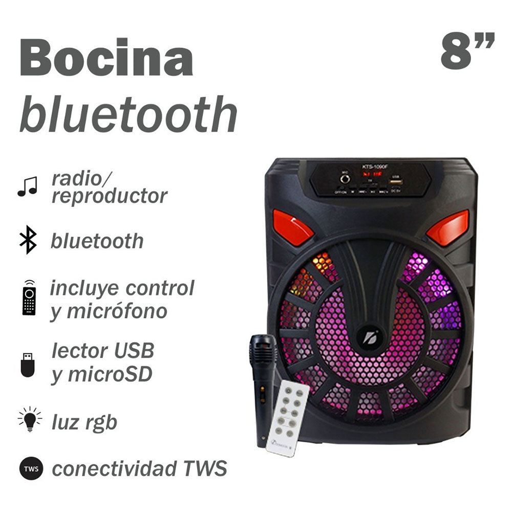 Bocina KTS 1090F, Bluetooth, TF Card, Radio FM, USB MIC.