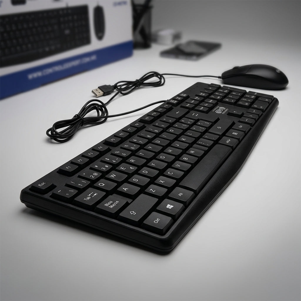 Teclado y Mouse Alámbrico Delgado  CE-WS790 Control Expert