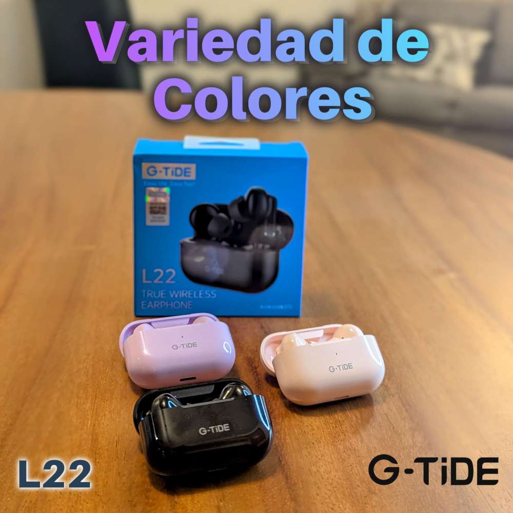 Audífonos Bluetooth Cancelación de Ruido Sport 30mAh + estuche 300mAh IPX4 G-TIDE L22