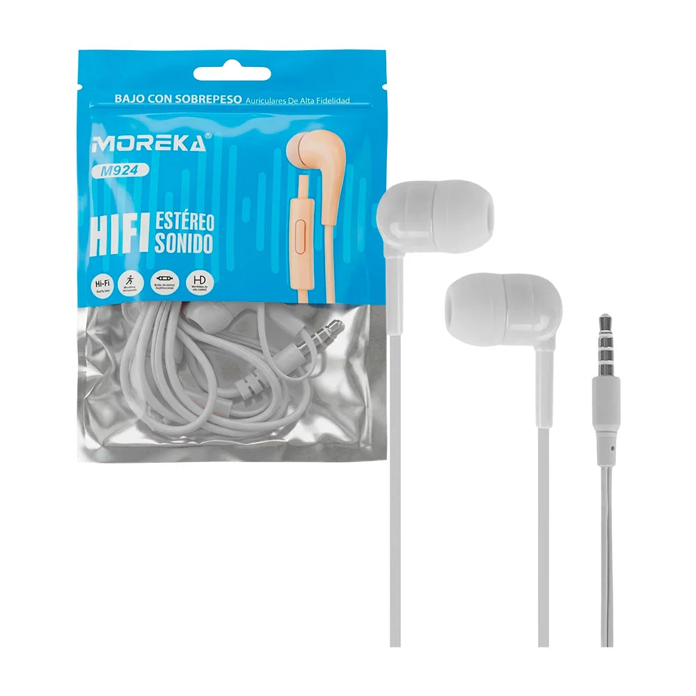 Audífonos Alámbricos Moreka M924 Sonido claro y control
