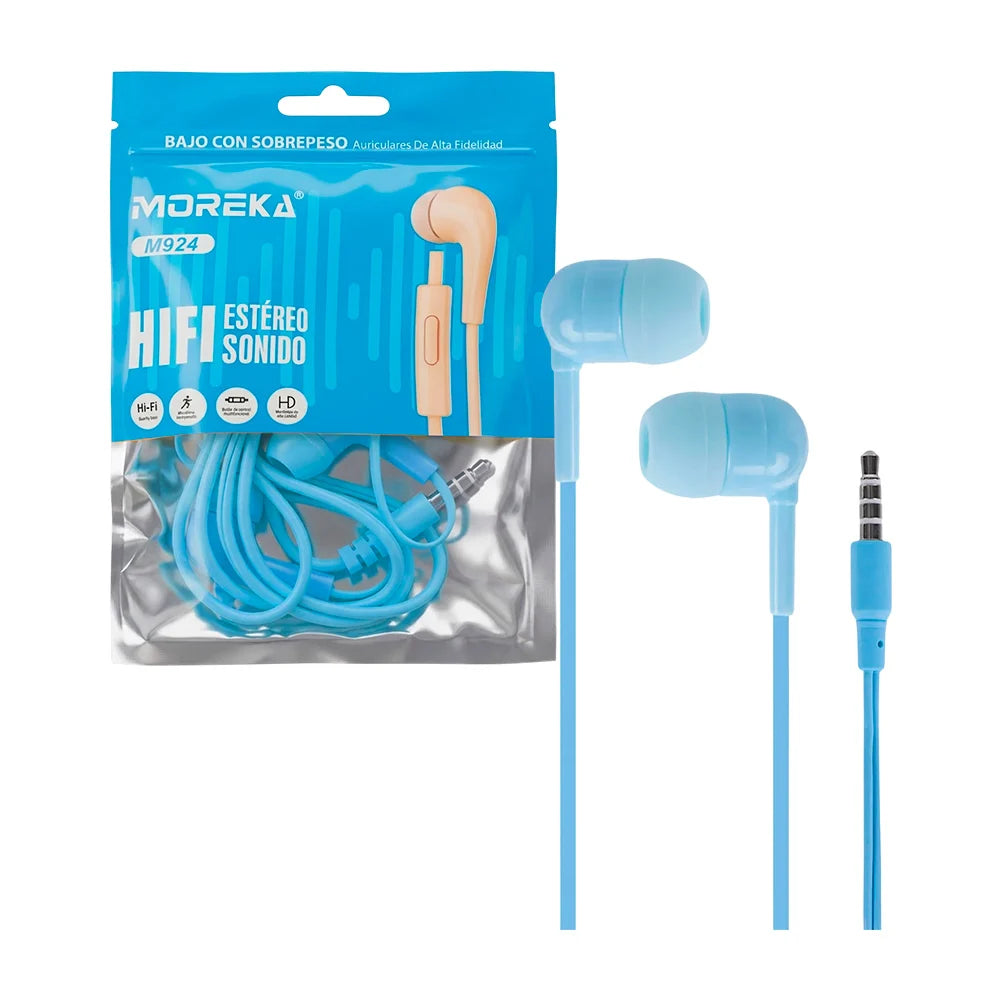 Audífonos Alámbricos Moreka M924 Sonido claro y control