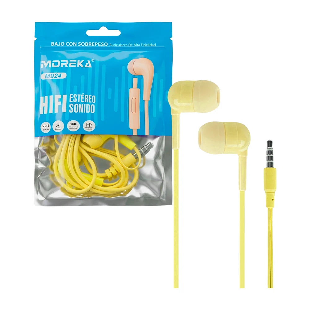 Audífonos Alámbricos Moreka M924 Sonido claro y control