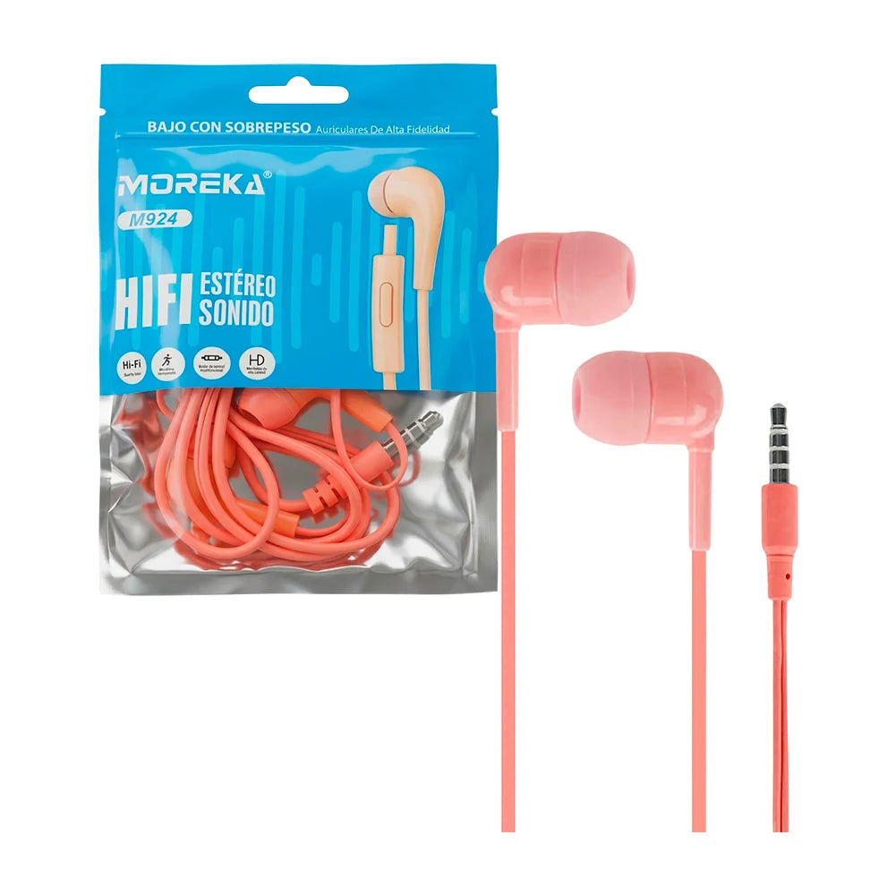 Audífonos Alámbricos Moreka M924 Sonido claro y control