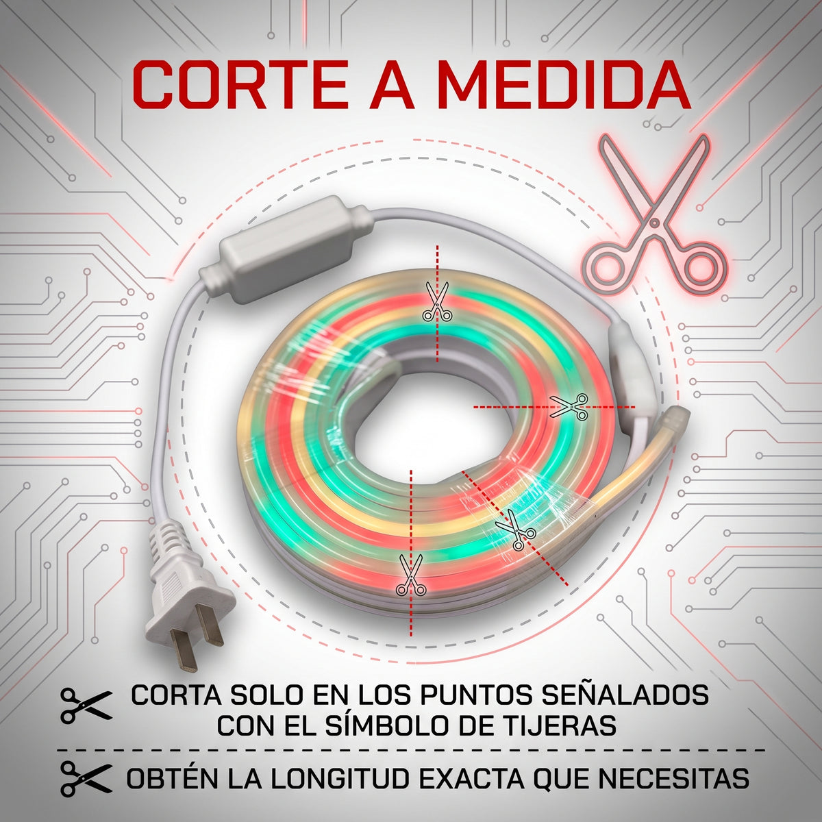 Tira de Luz LED Tipo Neón Moreka M16-005 de 5 Metros Flexible y Decorativa