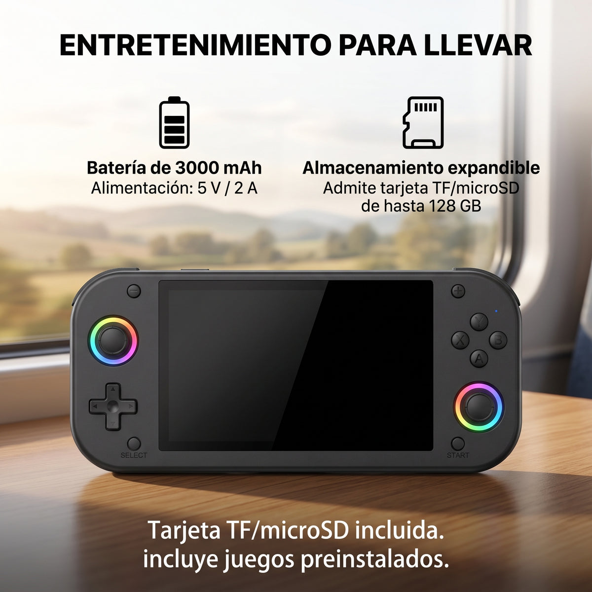 Consola Portátil SJGAM M26 Pantalla IPS 5.1 Pulgadas, Linux  30 Plataformas de Emulación