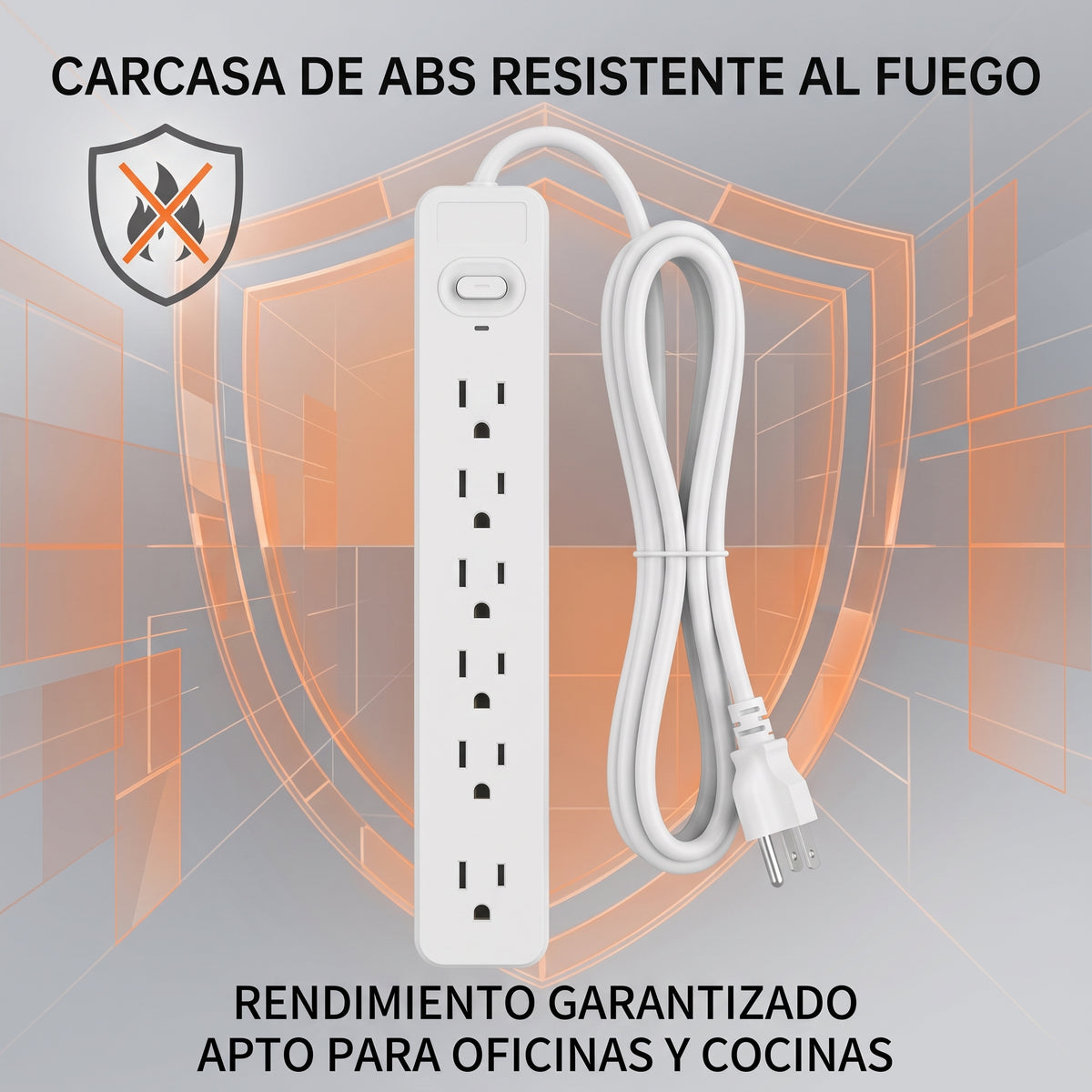 Multicontacto Moreka MC-5449 de 6 Tomas Cable de 2 Metros 2500W