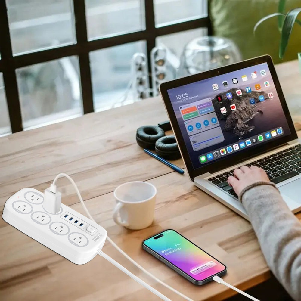 Multicontacto 6 Conexiones 4 Puertos Usb MC-J06U