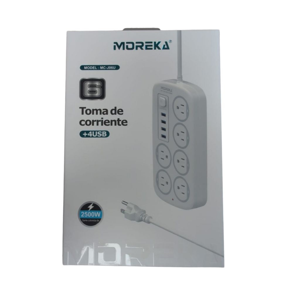 Multicontacto 6 Conexiones 4 Puertos Usb MC-J06U