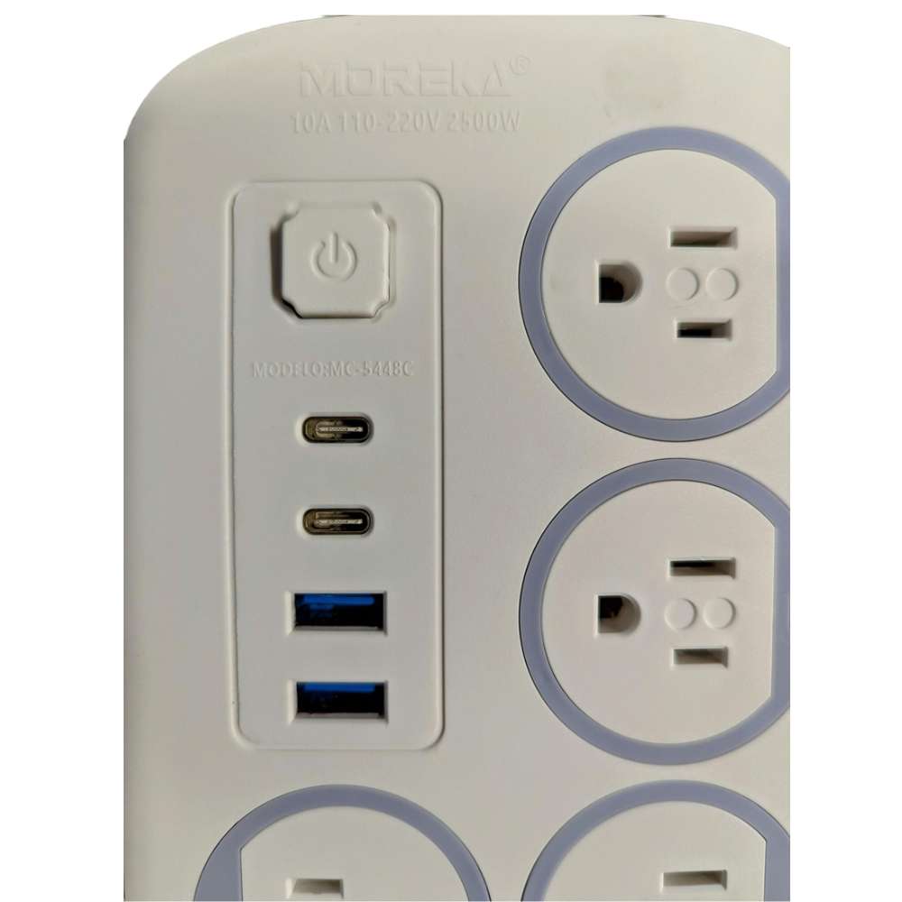 Multicontacto 6 Conexiones 2 Puertos Usb 2 Puertos C MC-5448c