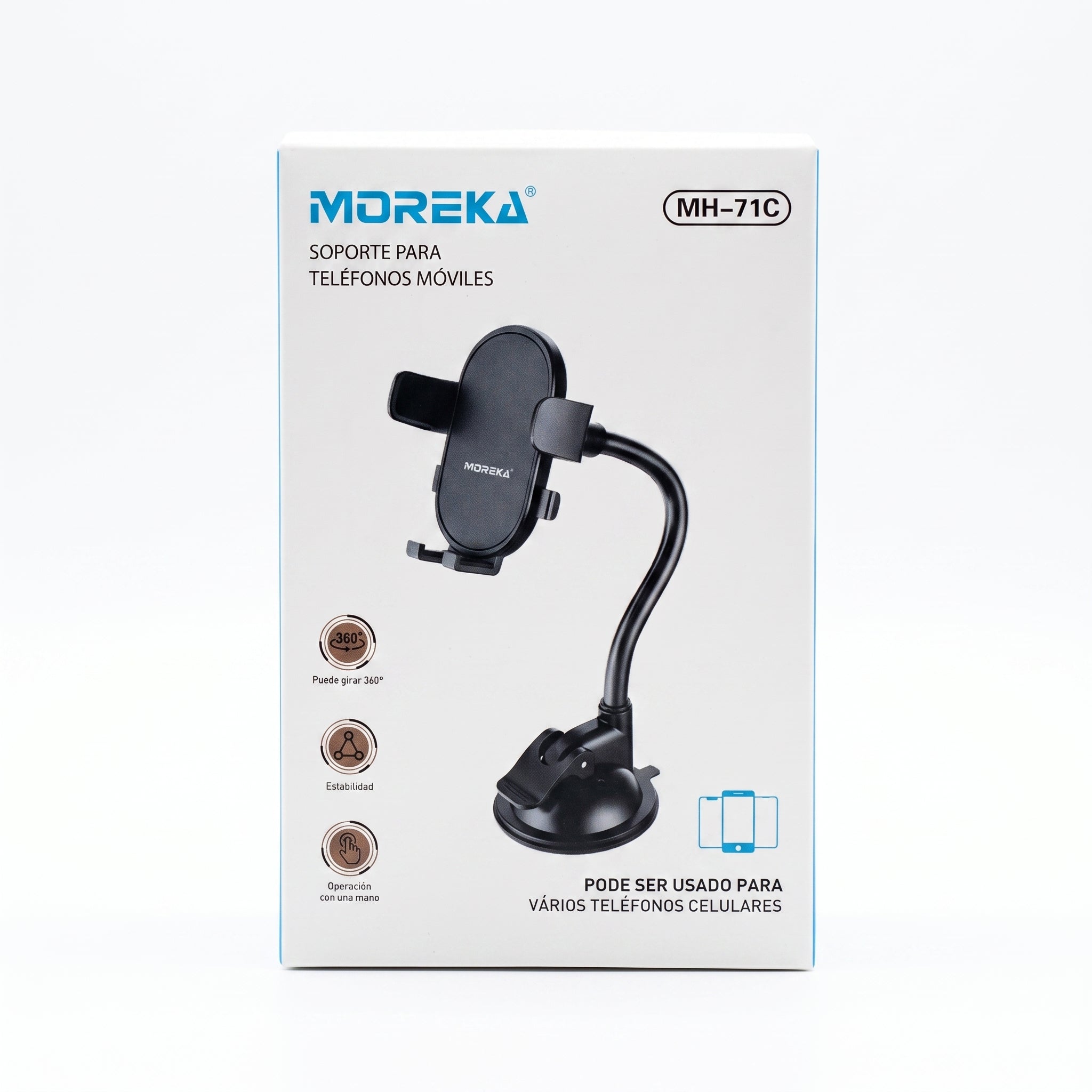 Soporte para Teléfonos Móviles Moreka MH-71C con Rotación de 360 Grados