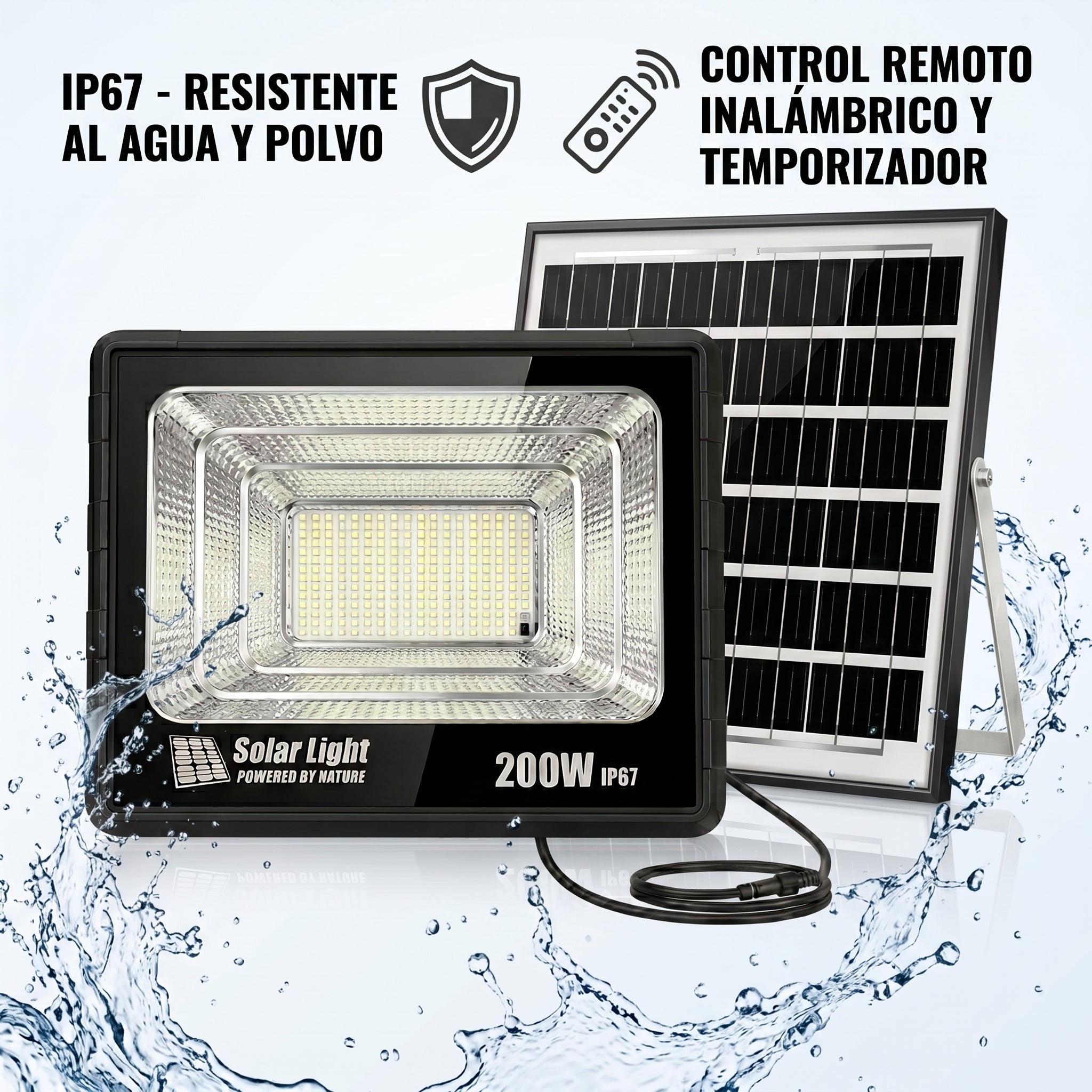Lámpara Solar Moreka MOR-200H 200W IP67 Control Remoto 15000 mAh