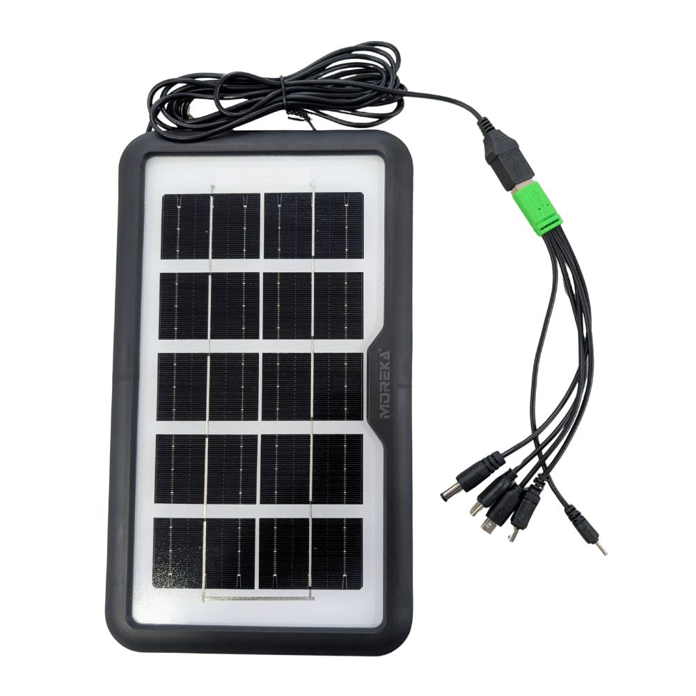 Panel Solar Portátil 3.8W 6V 5 conectores Moreka MOR-10T