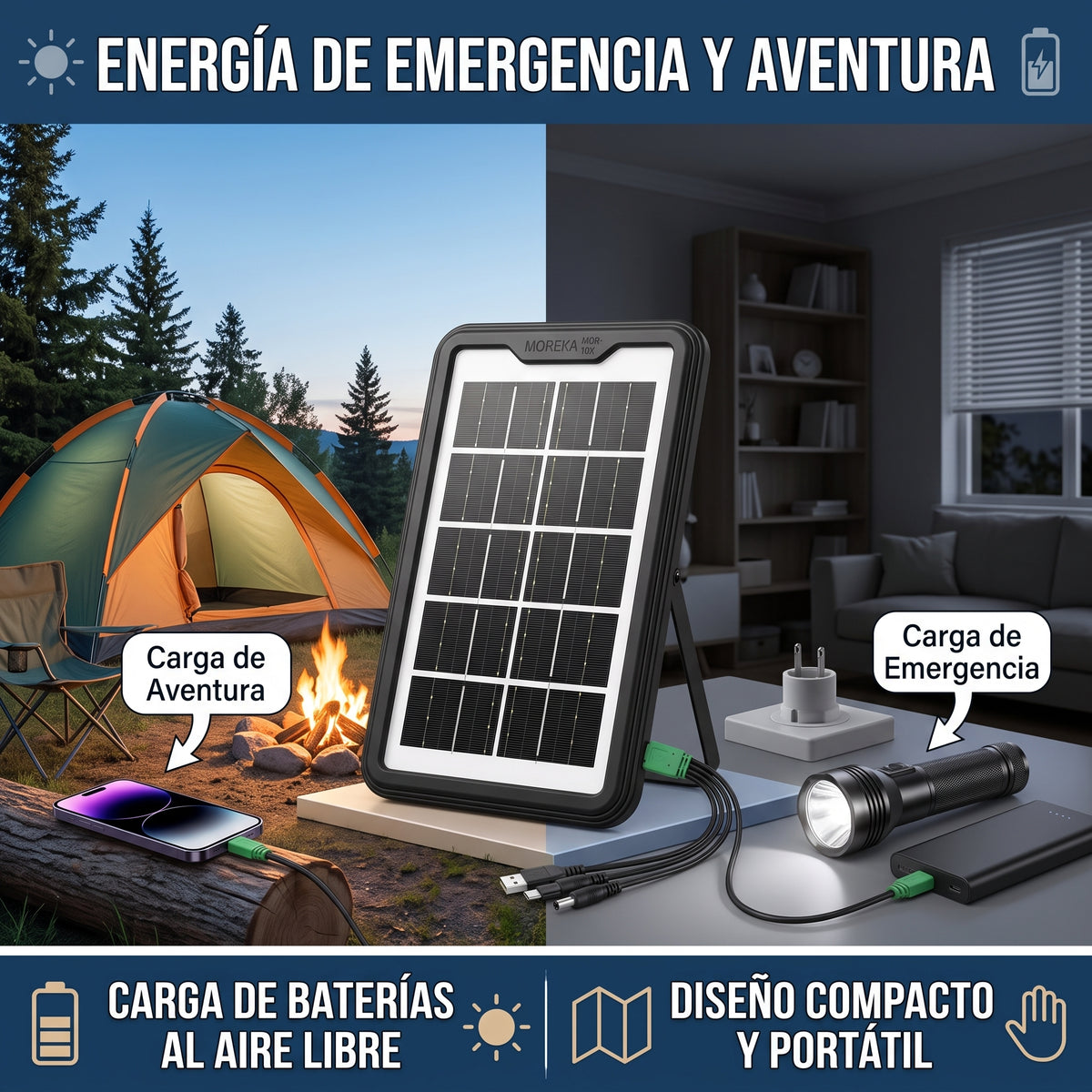 Panel Solar Moreka MOR-10X 3W: Energía de Emergencia