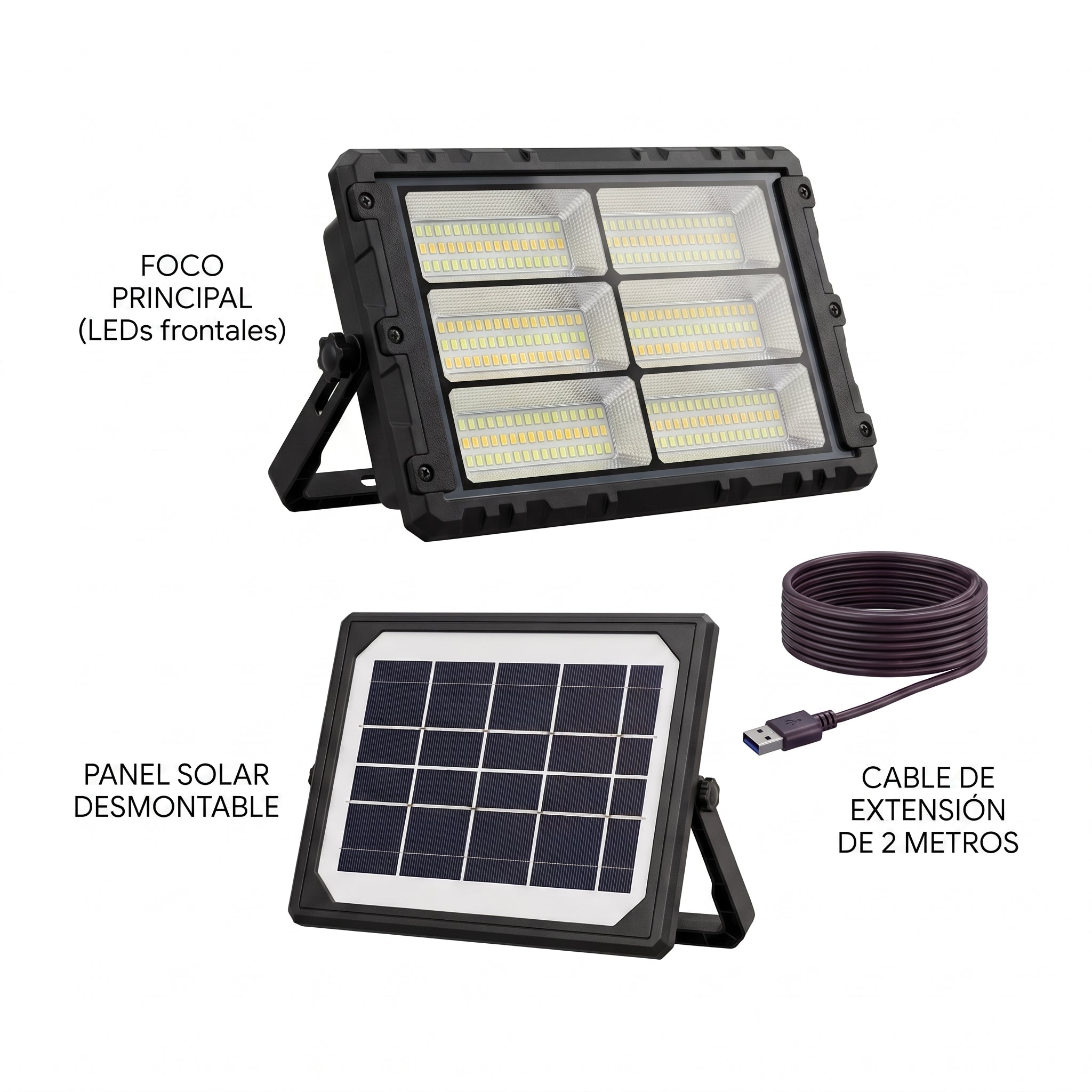Foco Proyector Solar Portátil Moreka MOR-2302B 400W 8000mAh