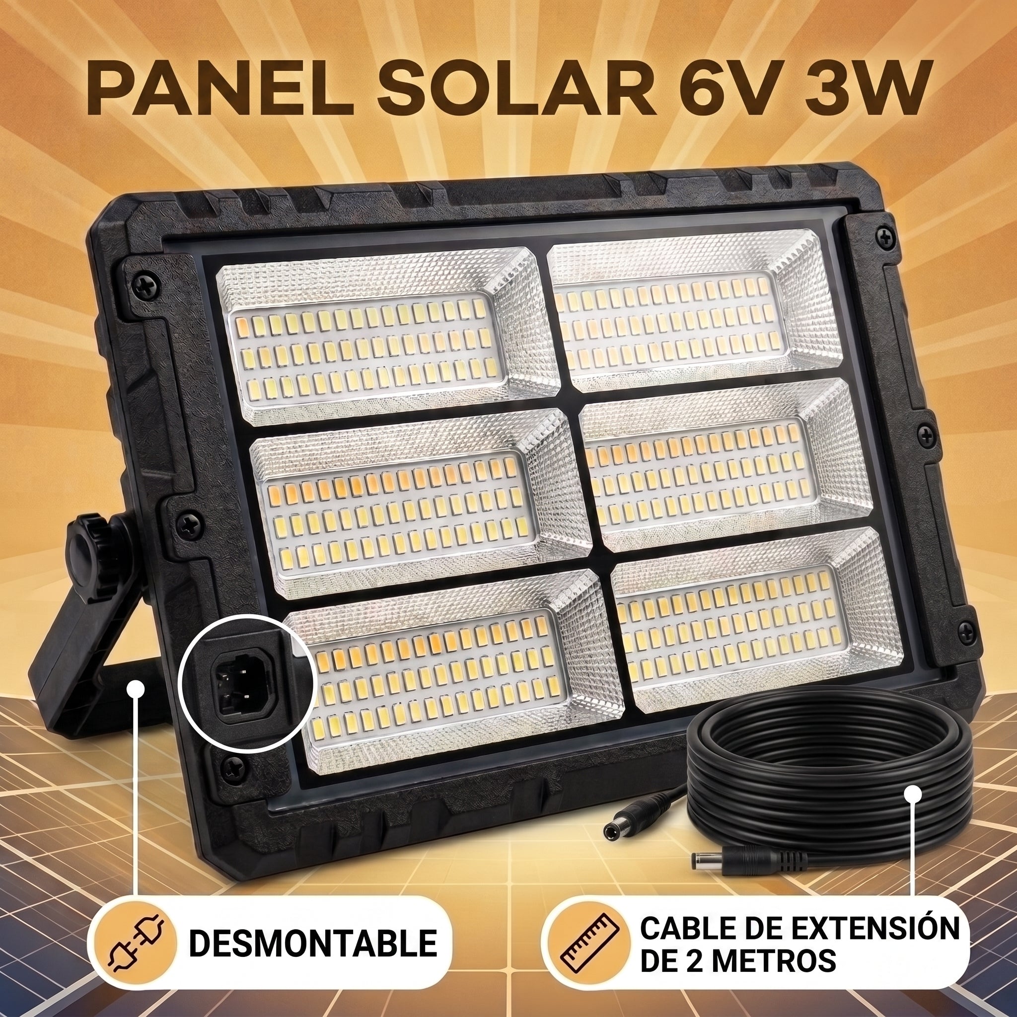 Foco Proyector Solar Portátil Moreka MOR-2302B 400W 8000mAh