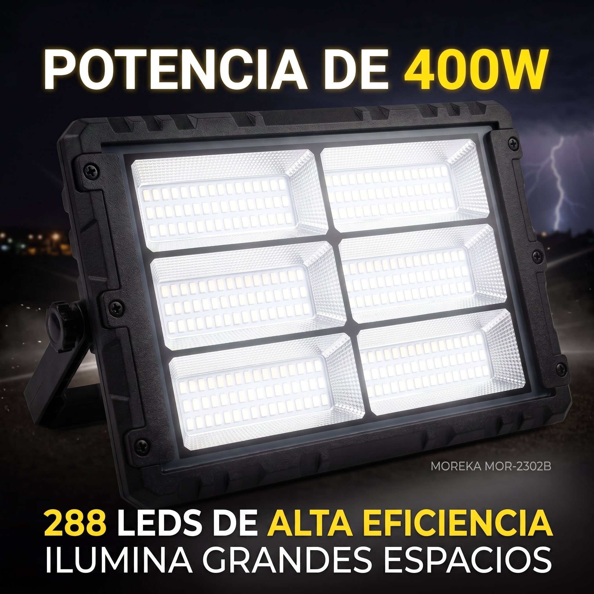Foco Proyector Solar Portátil Moreka MOR-2302B 400W 8000mAh