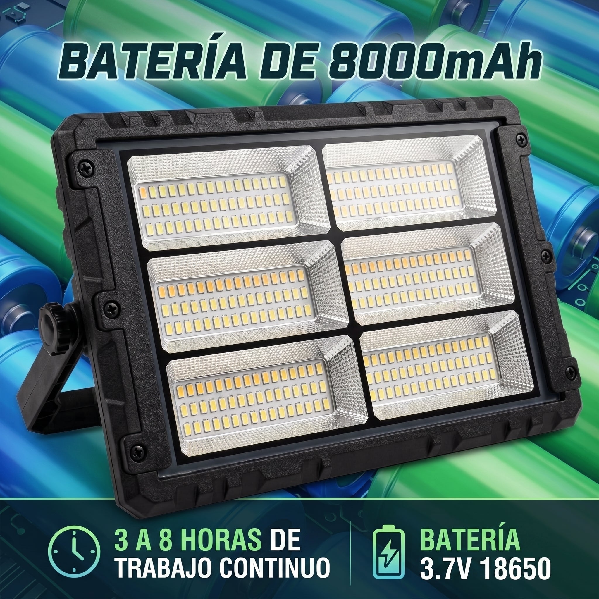 Foco Proyector Solar Portátil Moreka MOR-2302B 400W 8000mAh