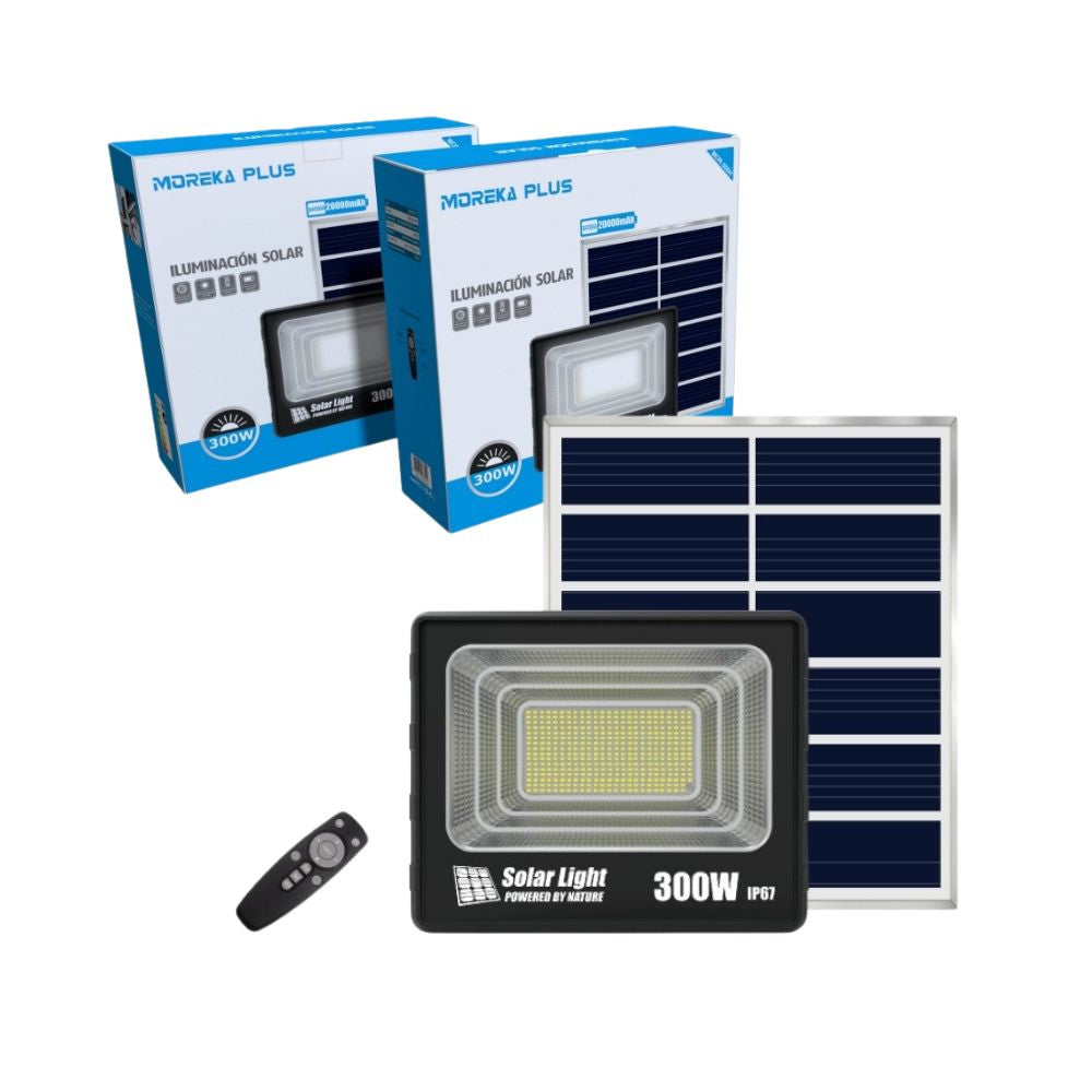Reflector Solar 300W 20000mAh con Panel solares para intemperie IP67 MOR-300H