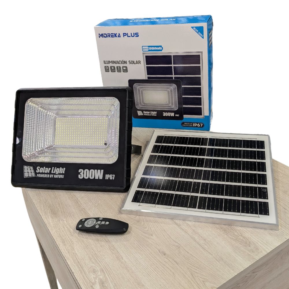 Reflector Solar 300W 20000mAh con Panel solares para intemperie IP67 MOR-300H