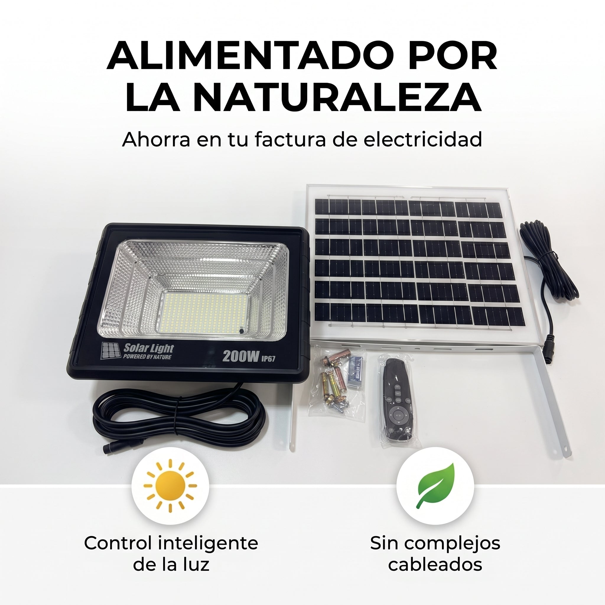 Lámpara Solar Moreka MOR-200H 200W IP67 Control Remoto 15000 mAh