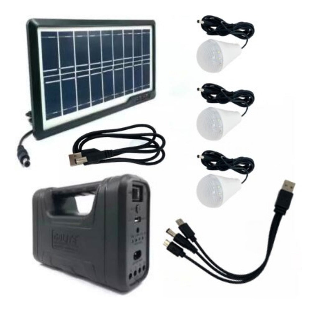 Mini Sistema Solar 3 Focos Linterna Power Bank MOR-8017