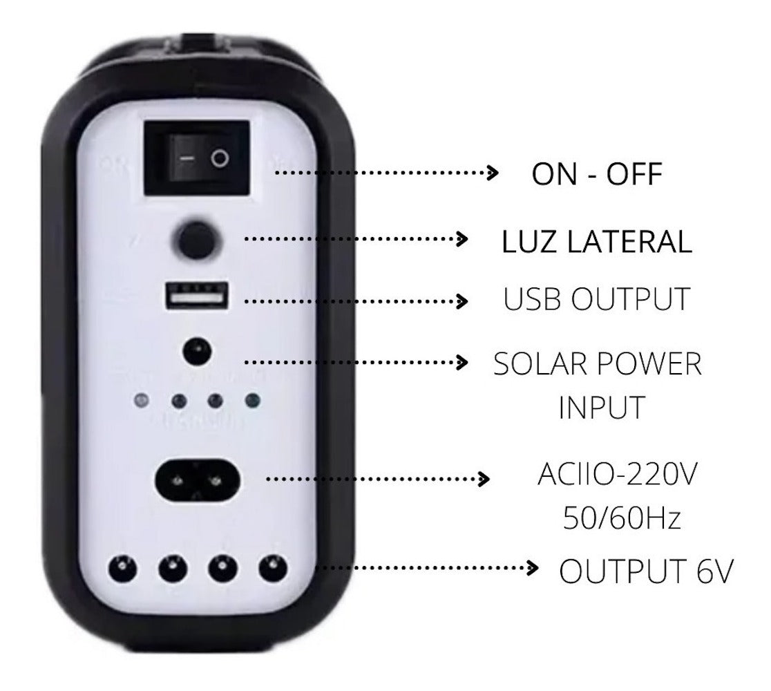 Mini Sistema Solar 3 Focos Linterna Power Bank MOR-8017