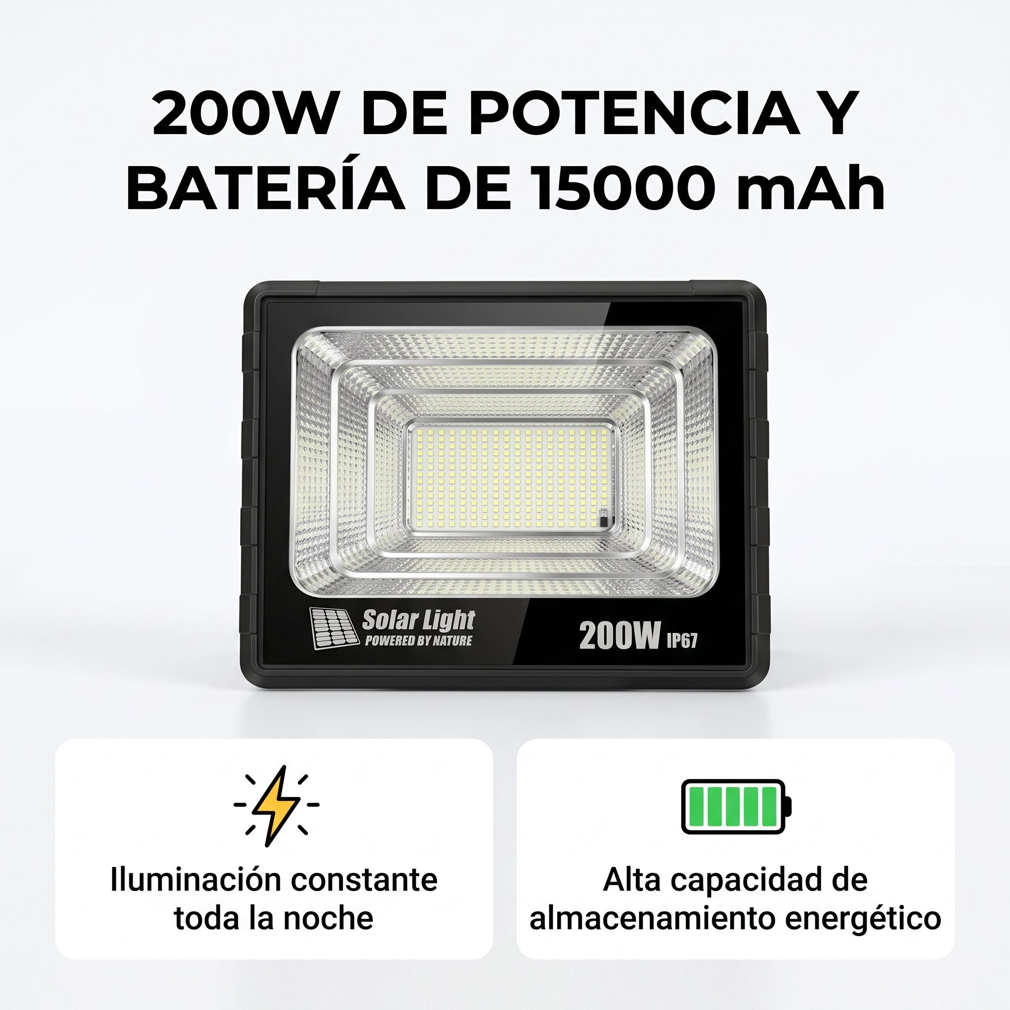 Lámpara Solar Moreka MOR-200H 200W IP67 Control Remoto 15000 mAh