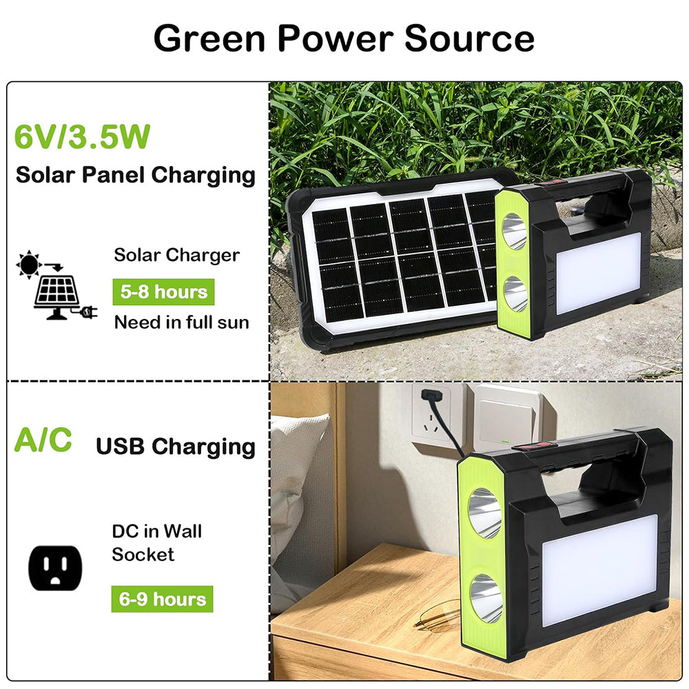 Mini Sistema Solar 3 Focos Linterna Power Bank 4000 mAh MOR-C71