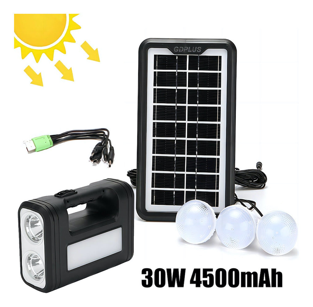 Mini Sistema Solar 3 Focos Linterna Power Bank MOR-8017