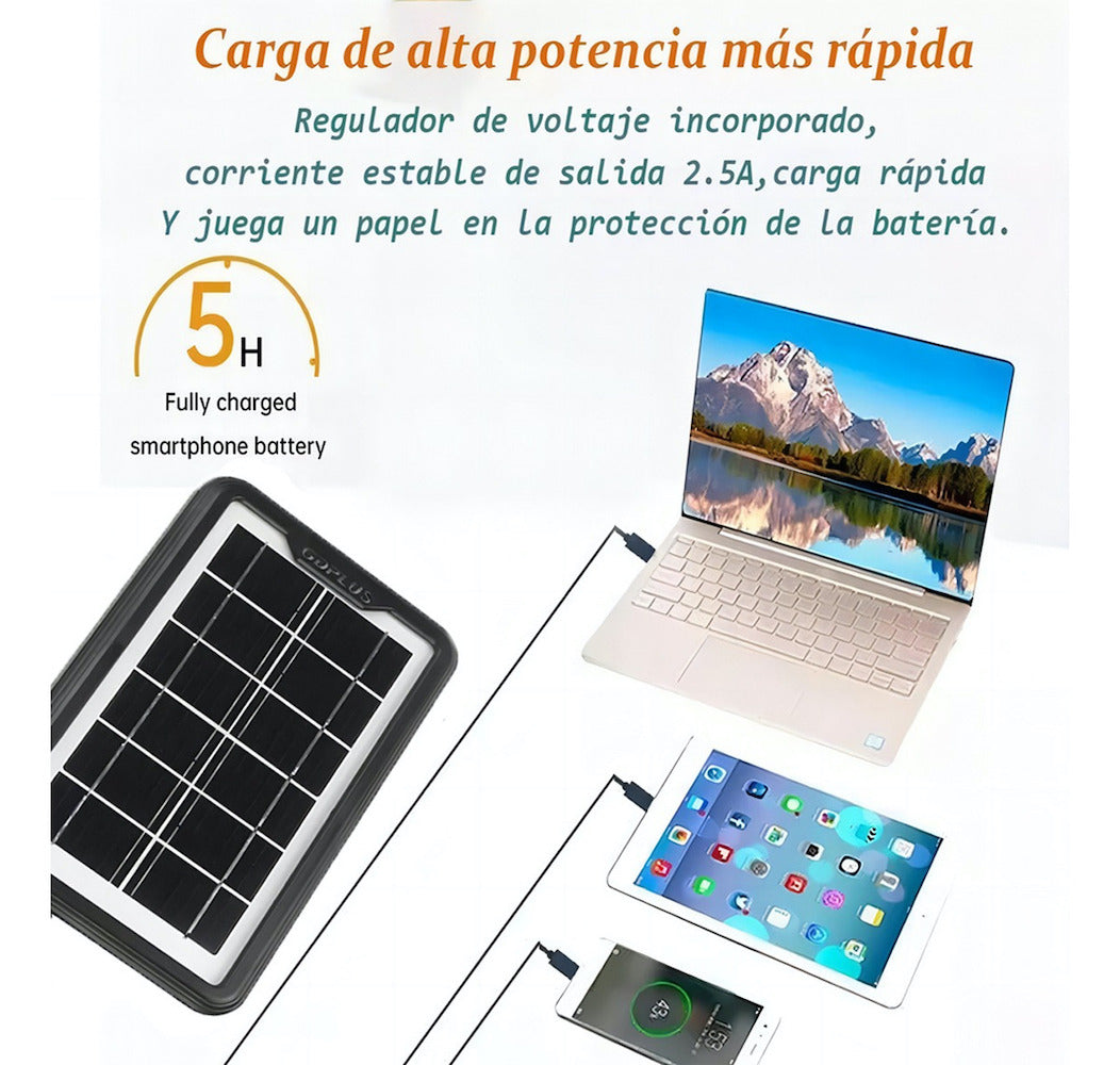 Mini Sistema Solar 3 Focos Linterna Power Bank MOR-8017