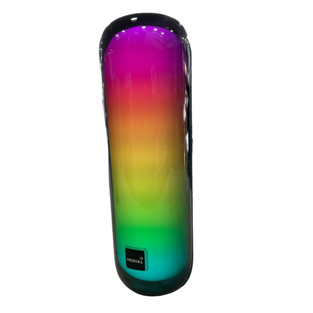 Bocina Moreka 408 14W (2 x 7W) 3000mAh Batería Bluetooth V5.3 IPX5 Resistente al Agua Luz RGB Micrófono Incorporado Radio FM
