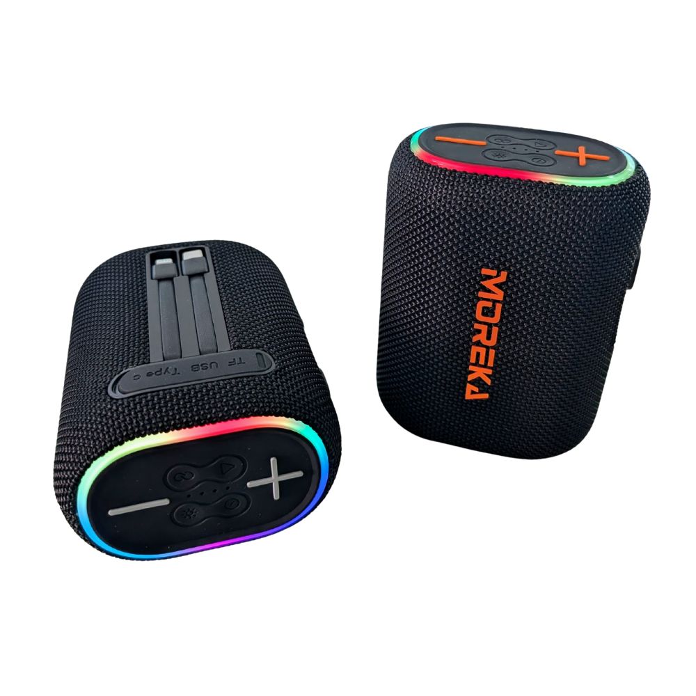 Bocina Power Bank Moreka 439 10W 5000mAh cables tipo IP y C hasta 25 H ...