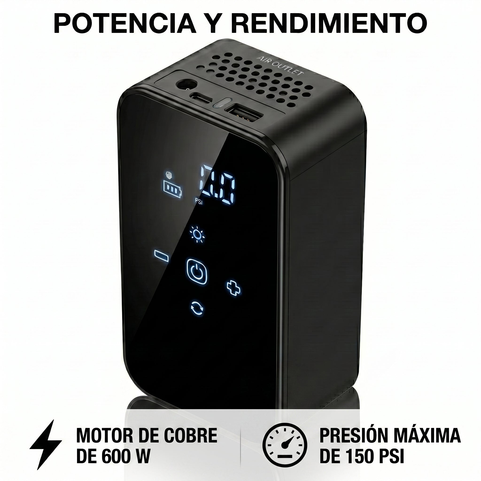 Bomba Inflable Eléctrica Portátil BuyTiti MR-928 150 PSI Batería 3900 mAh